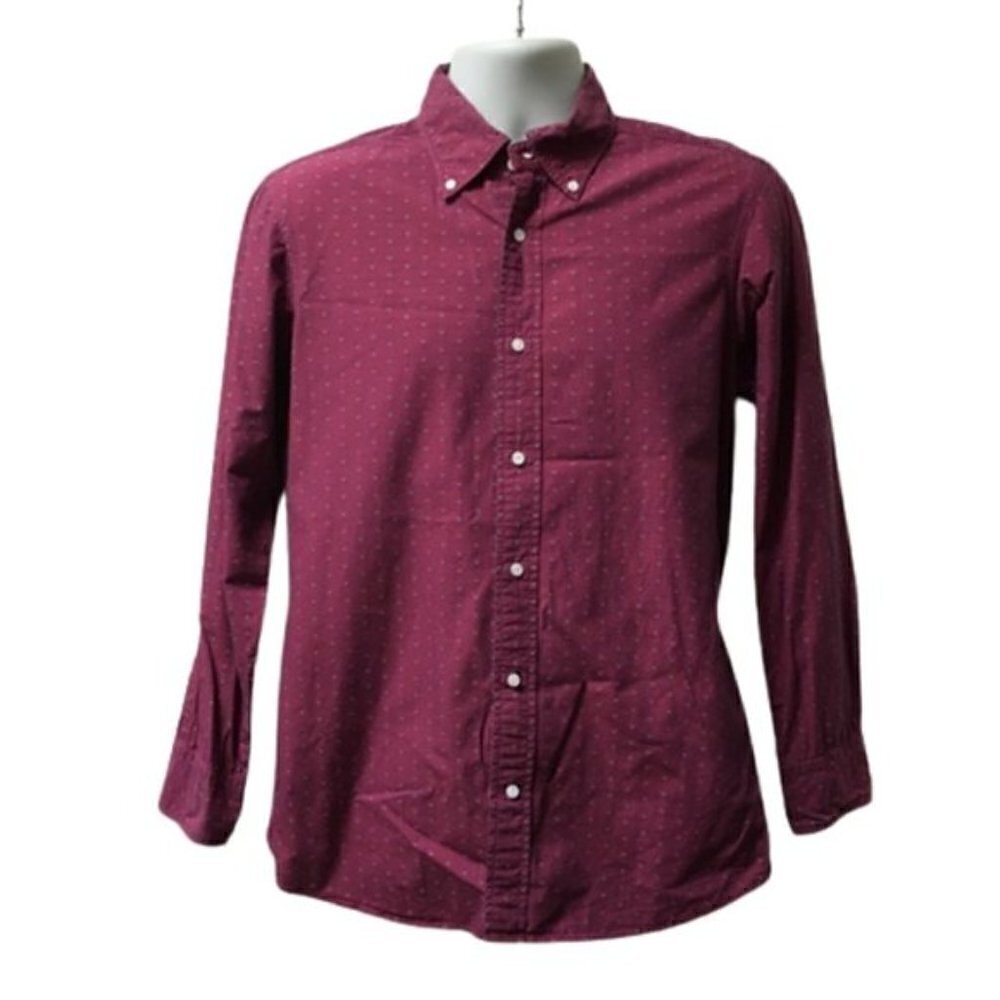 Spier & Mackay Burgundy Speckled Long Sleeve Button Down Shirt